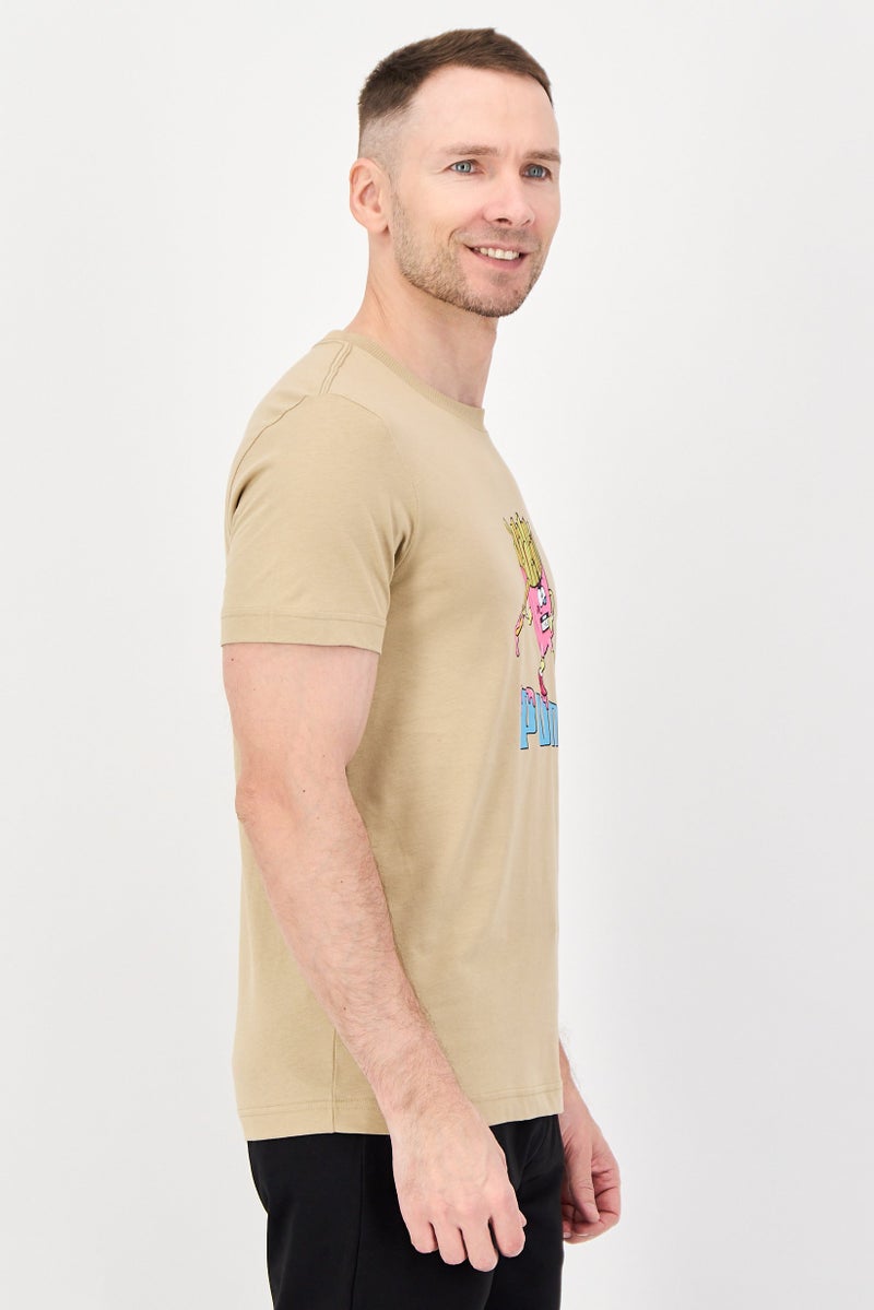 PUMA Men Sportswear Fit Short Sleeve Outdoor T-Shirts, Light Brown - Image 2